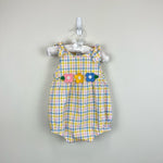 Load image into Gallery viewer, Florence Eiseman Pastel Seersucker Plaid Bubble Romper Medium
