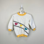 Load image into Gallery viewer, Vintage White &amp; Yellow Heart Sweatshirt 2T USA
