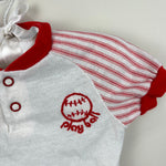 Load image into Gallery viewer, Vintage Carter&#39;s Red Striped Baseball Pajamas 12 Months USA
