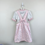 Load image into Gallery viewer, Vintage OshKosh B'gosh Pink Floral Bow Overalls Jumper Set 5T USA
