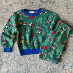 Load image into Gallery viewer, Vintage Mickey's Stuff for Kids Green Camping Sweatsuit 3T USA
