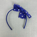 Load image into Gallery viewer, Gymboree Blue Polka Dot Ribbon Hair Bow
