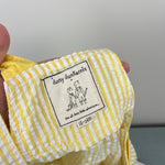 Load image into Gallery viewer, Dotty Dungarees Yellow Seersucker Shorts Overalls 18-24 Months NWT
