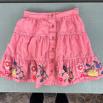 Load image into Gallery viewer, Mini Boden Floral Embroidered Hem Midi Skirt Crab Apple Pink 5-6
