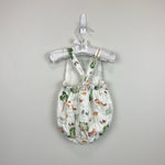 Load image into Gallery viewer, Angel Dear Organic Cotton Muslin Retro Sunsuit Romper Farm Friends 6-12 Months
