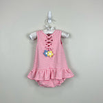 Load image into Gallery viewer, Florence Eiseman Pink Stripe Skirted Romper 9 Months
