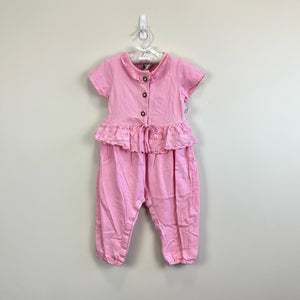 Vintage Wee Boxers Pink Ruffle Jumpsuit 24 Months USA