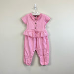 Load image into Gallery viewer, Vintage Wee Boxers Pink Ruffle Jumpsuit 24 Months USA
