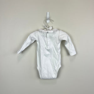 Jacadi Paris White Petal Collar Bodysuit 6 Months