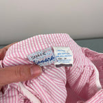 Load image into Gallery viewer, Vintage Samara Pink Seersucker Teddy Bear Bow Pinafore Dress 24 Months
