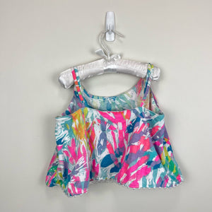 Lilly Pulitzer Girls Mini Franni Crop Top Multi Sparkling Sands L 8-10