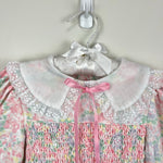 Load image into Gallery viewer, Vintage Polly Flinders Smocked Floral Lace Collar Long-Sleeve Dress 5T
