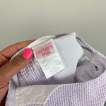 Load image into Gallery viewer, Vintage Y2K Carter's Purple Seersucker Stripe Flower Romper 18 Months
