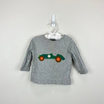 Load image into Gallery viewer, Mini Boden Long Sleeve Gray Applique Race Car Tee Shirt 6-12 Months
