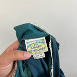 Load image into Gallery viewer, Vintage Daisy Kingdom Green Velvet Floral Holiday Dress 10

