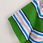 Load image into Gallery viewer, Mini Boden Short Sleeve Striped Pocket T-Shirt Green Blue 6-7 NWOT
