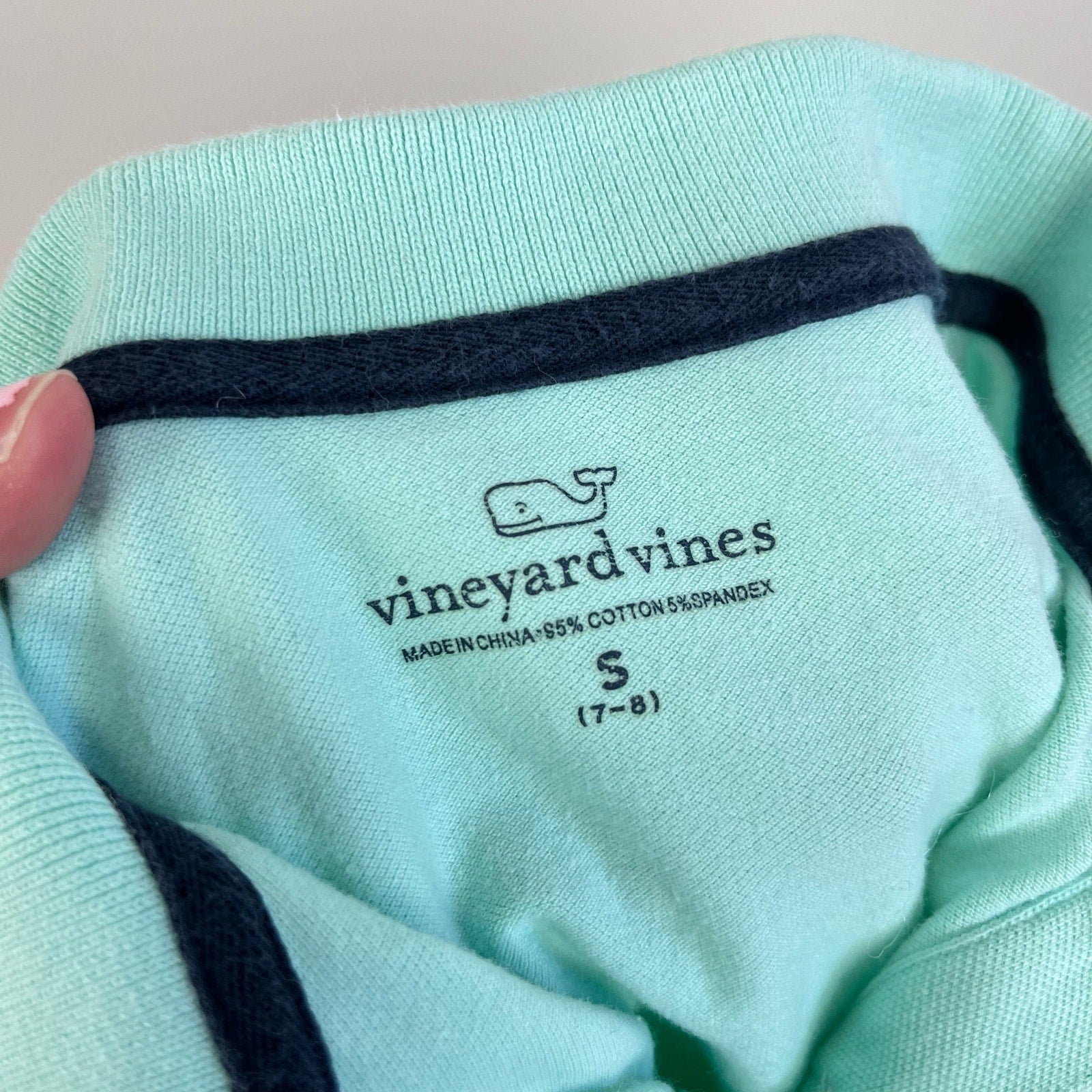 Vineyard Vines Girls Classic Green Pique Polo Shirt Small 7-8