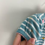 Load image into Gallery viewer, JoJo Maman Bebe Striped Applique Duck Shortall Romper 6-12 Months
