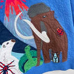 Load image into Gallery viewer, Mini Boden Graphic Crew Sweatshirt Elizabethan Blue Animals Applique 8-9
