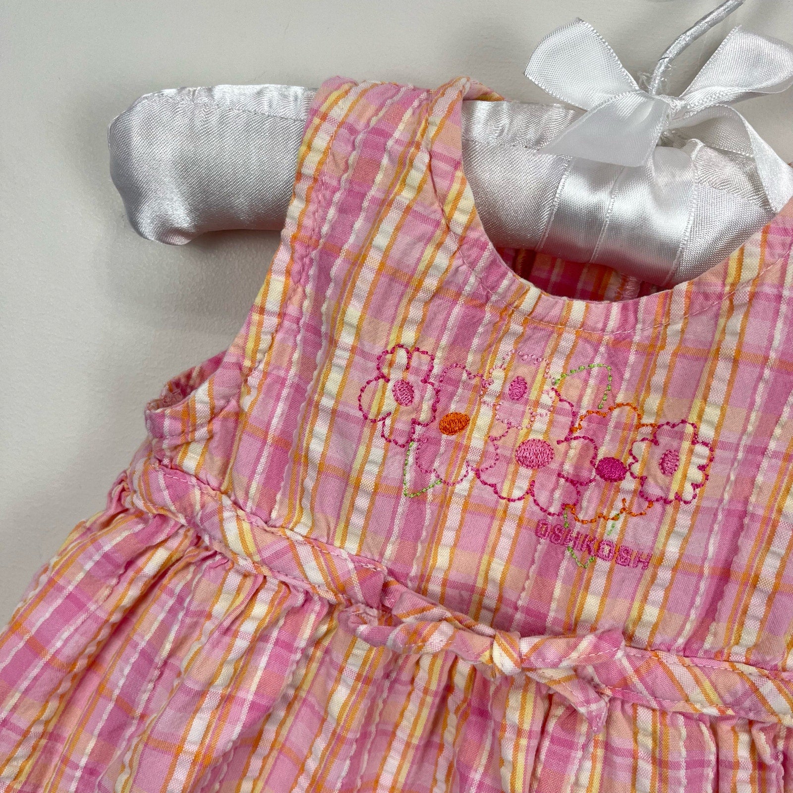 Vintage OshKosh B'gosh Pink Plaid Bubble Romper 0-3 Months