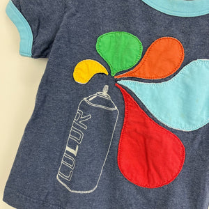 Mini Boden Spray Paint Applique Ringer Tee 2-3