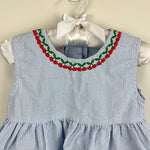 Load image into Gallery viewer, Vintage Samara Blue Gingham Stripe Cherry Dress 2T
