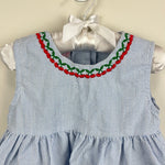 Load image into Gallery viewer, Vintage Samara Blue Gingham Stripe Cherry Dress 2T
