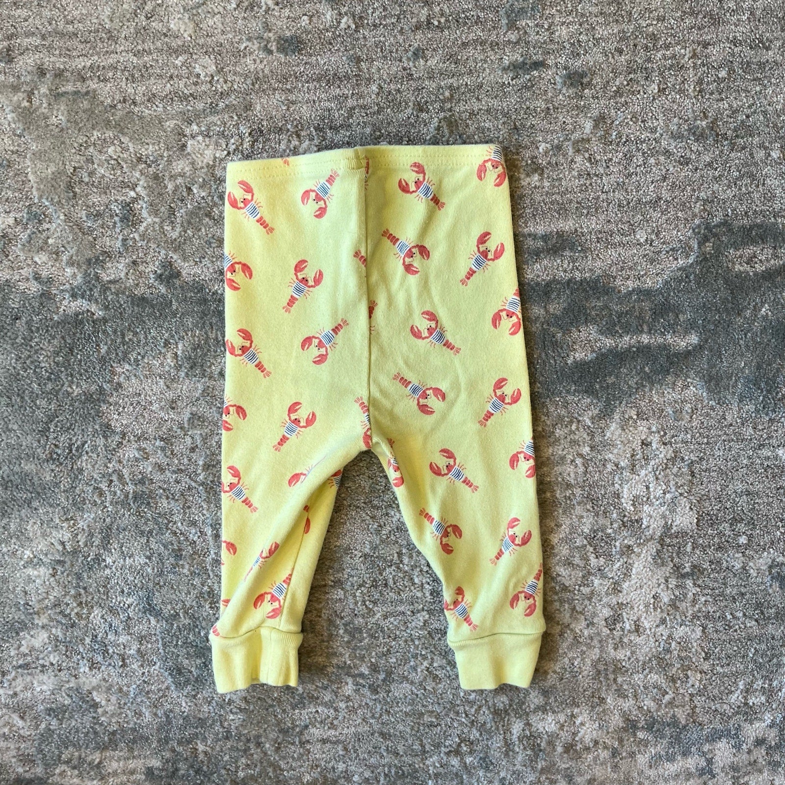 Janie and Jack Elgin Yellow Lobster Print Pajamas 6-12 Months