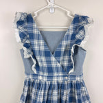 Load image into Gallery viewer, Ralph Lauren Girls Mixed Plaid Cotton Madras Dress Cottage White Blue 12
