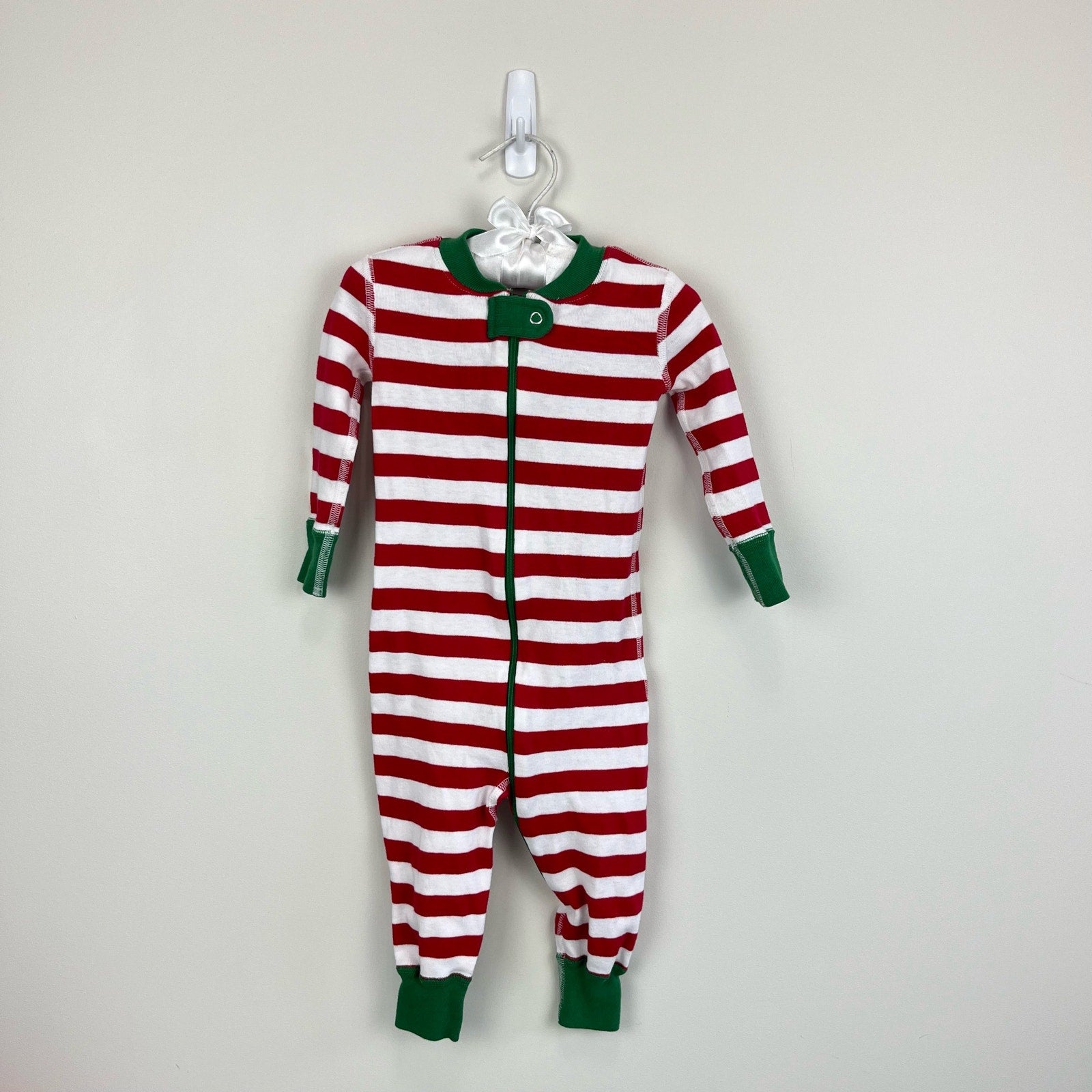 Hanna Andersson Red and White Striped Pajamas 75 cm 12-18 Months