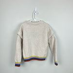 Load image into Gallery viewer, Mini Boden Girls Rainbow Rib Sweater Ecru 8-9
