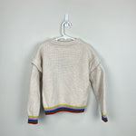 Load image into Gallery viewer, Mini Boden Girls Rainbow Rib Sweater Ecru 8-9
