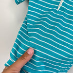Load image into Gallery viewer, Vintage Healthtex Turquoise Stripe Polo Shirt 3T USA

