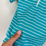 Load image into Gallery viewer, Vintage Healthtex Turquoise Stripe Polo Shirt 3T USA
