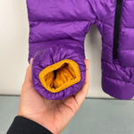 Load image into Gallery viewer, L.L. Bean Infants’ Ultralight 650 Down Bunting Snowsuit Purple Black 3-6 Months
