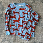 Load image into Gallery viewer, Hanna Andersson Blue Otis the Tiger Long John Pajamas 120 cm 6-7
