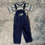 Load image into Gallery viewer, Vintage In Design Kids Blue Jean Safari Overalls Set 4T
