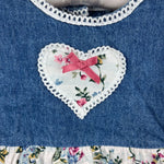 Load image into Gallery viewer, Vintage Evy Floral Lace Denim Heart Top Toddler Girl
