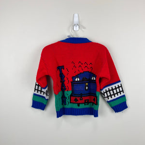 Vintage Hot Fudge Red Train Sweater USA