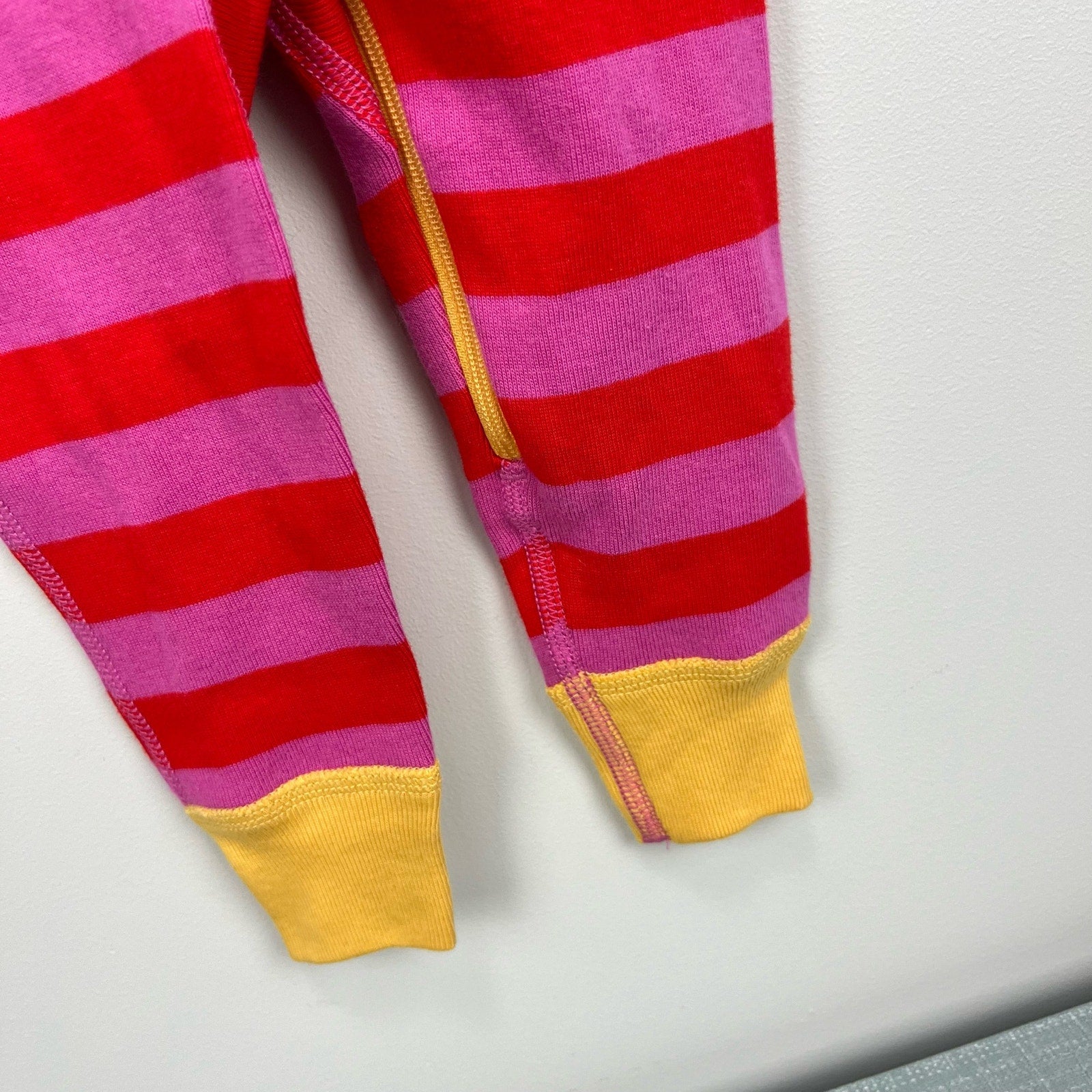 Hanna Andersson Pink Red Striped Pajamas 70 cm 6-12 Months NWT