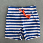 Load image into Gallery viewer, Mini Boden Jersey Short Set Blue Stripe Applique Truck 0-3 Months
