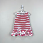 Load image into Gallery viewer, Janie and Jack Red and White Striped Ruffle Dress 18-24 Months
