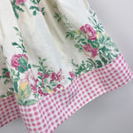 Load image into Gallery viewer, Vintage Pink Cream Floral Dress with Gingham Bows 24 Months
