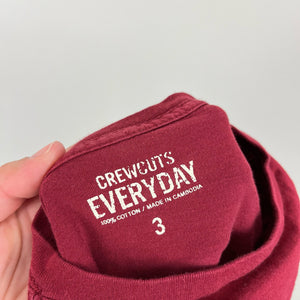 Crewcuts Boys Long Sleeve Burgundy Tee 3T