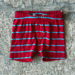 Load image into Gallery viewer, Hanna Andersson Red Striped Bicycle Short John Pajamas 80 cm 18-24 Months
