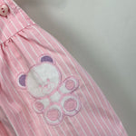 Load image into Gallery viewer, Vintage Healthtex Pink Striped Teddy Bear Overalls 24 Months USA
