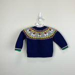 Load image into Gallery viewer, Mini Boden Fair Isle Blue Polar Bear Sweater 3-6 Months
