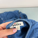 Load image into Gallery viewer, Mini Boden Logo Woven Embroidered Dress Mid Vintage Denim 5-6
