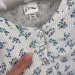 Load image into Gallery viewer, Art Class Short Sleeve Blue White Floral Ribbed T-Shirt S 6-7
