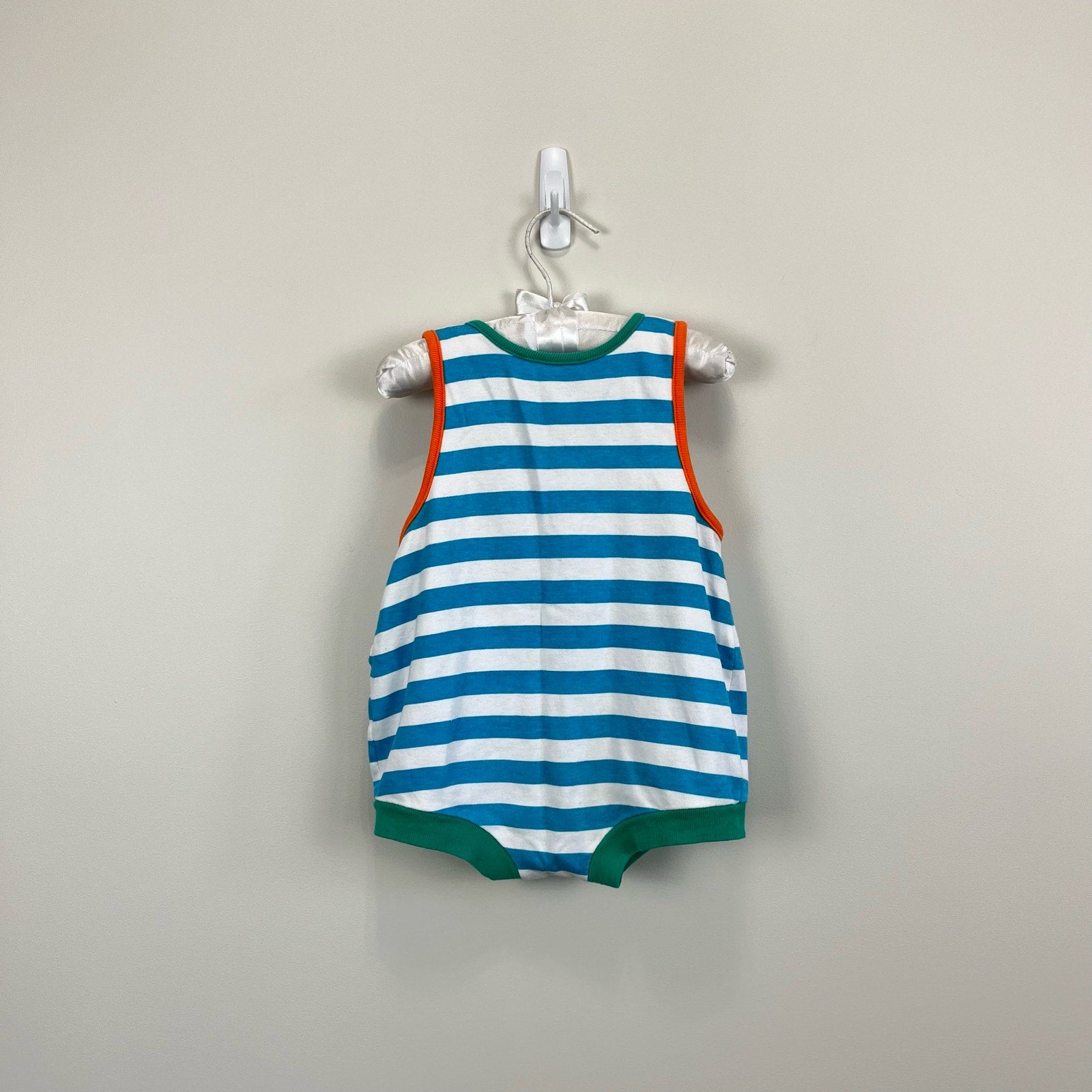 Vintage Striped Sailboat Romper 12 Months